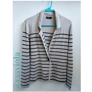 Cream cardigan with black stripes "M" size